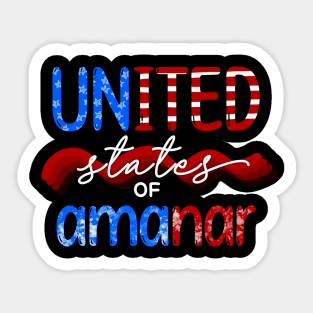 united states of amanar Sticker